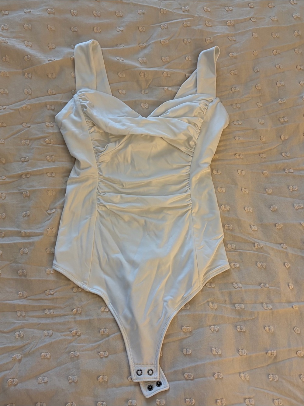 Abercrombie & Fitch White Soft A&F Collection Tank Bodysuit
